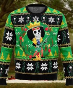 Christmas Brook One Piece Ugly Christmas Sweater, Anime Christmas Sweater, One Piece Holiday Apparel