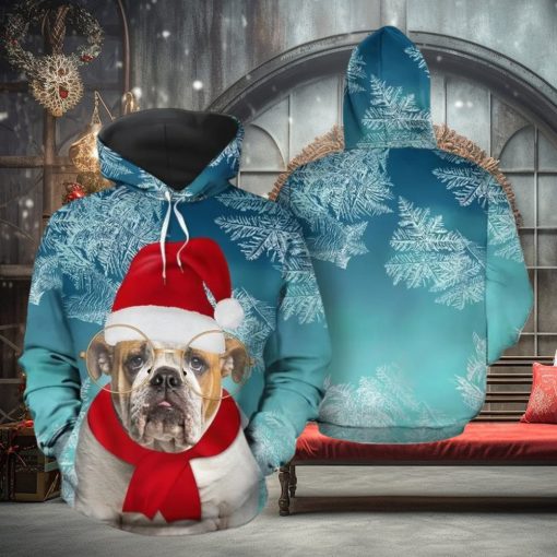 Christmas Bulldog Awesome 3d All Over Print Hoodie