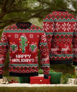 Christmas Cactus Happy Holidays Red All Over Print 3D Sweater Gift For Christmas