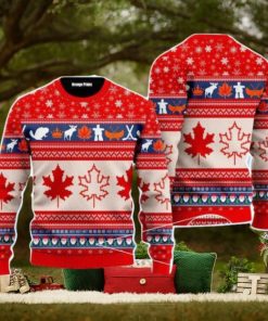 Christmas Canada Maple Leaf Christmas Unisex Ugly Sweater For Men Women