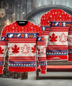 Christmas Canada Maple Leaf Christmas Unisex Ugly Sweater For Men Women
