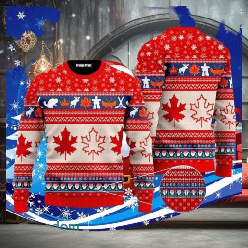 Christmas Canada Maple Leaf Ugly Christmas Sweater Special Gift For Men Women