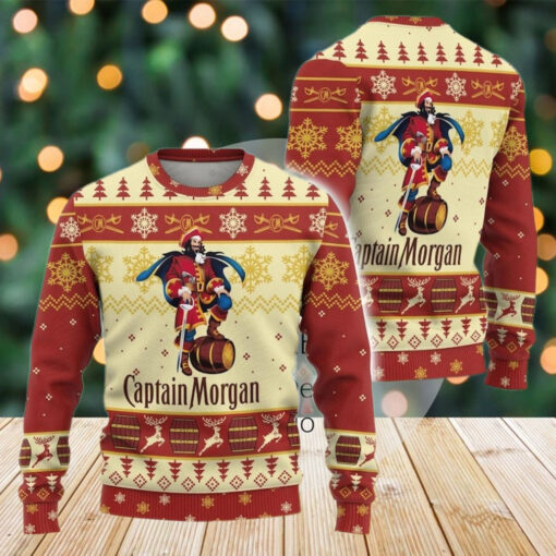 Christmas Captain Morgan Rum Ugly Sweater, Mens Drinking Christmas Sweater