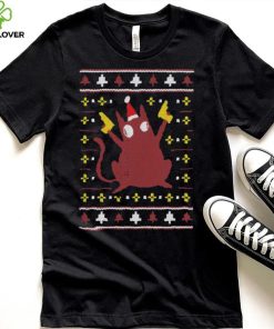 Christmas Cat Holding Gun T shirt