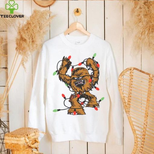 Christmas Chewbacca Tangled Fairy Lights T Shirt, Disney Chewbacca Christmas Shirt