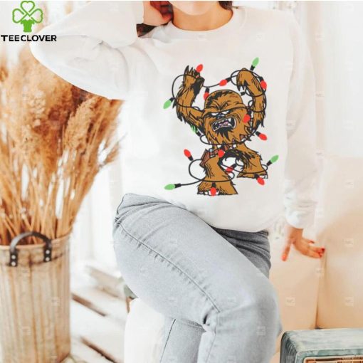 Christmas Chewbacca Tangled Fairy Lights T Shirt, Disney Chewbacca Christmas Shirt