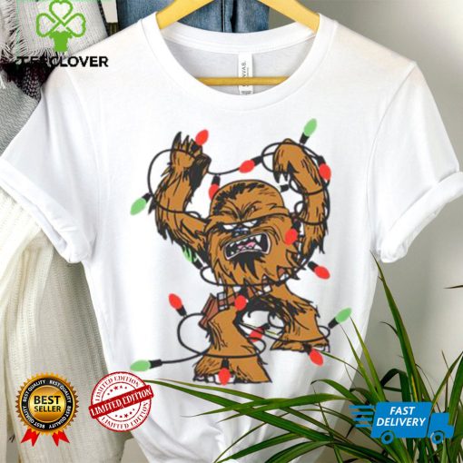 Christmas Chewbacca Tangled Fairy Lights T Shirt, Disney Chewbacca Christmas Shirt