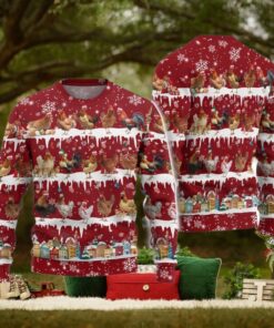 Christmas Chickens Ugly Sweater, Farm Animal Sweater