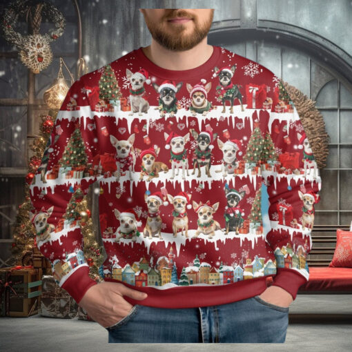 Christmas Chihuahua Ugly Sweater, Cute Dog Holiday Sweater