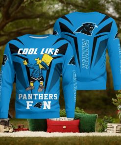 Christmas Cool Like Carolina Panthers Fan Bart Simpson Dab Knitted Sweater Gift Holidays