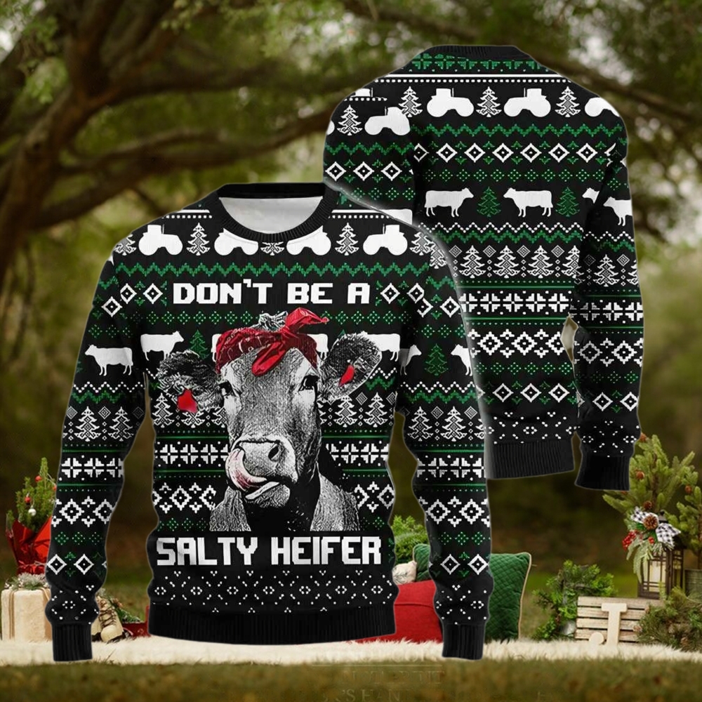 Christmas Cow Salty Heifer Ugly Christmas Sweater Christmas Cow Salty Heifer Ugly Christmas Sweater