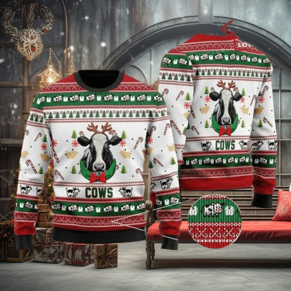 Christmas Cows In Christmas Ugly Sweater Mens Christmas Cows In Christmas Ugly Sweater Mens