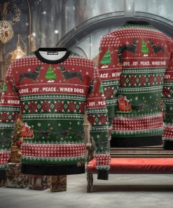 Christmas Dachshund Love Joy Wiener Peace Ugly 3D Sweater Gift For Men And Women