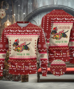 Christmas Dachshund Ugly Sweater, Santa Hat Dog Sweater