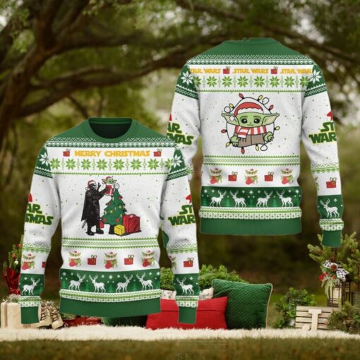 Christmas Darth Vader And Baby Yoda Ugly Sweater, Grogu Holiday Sweater, Disney Star Wars Sweater, Galaxys Edge Shirt, Gift For Fan