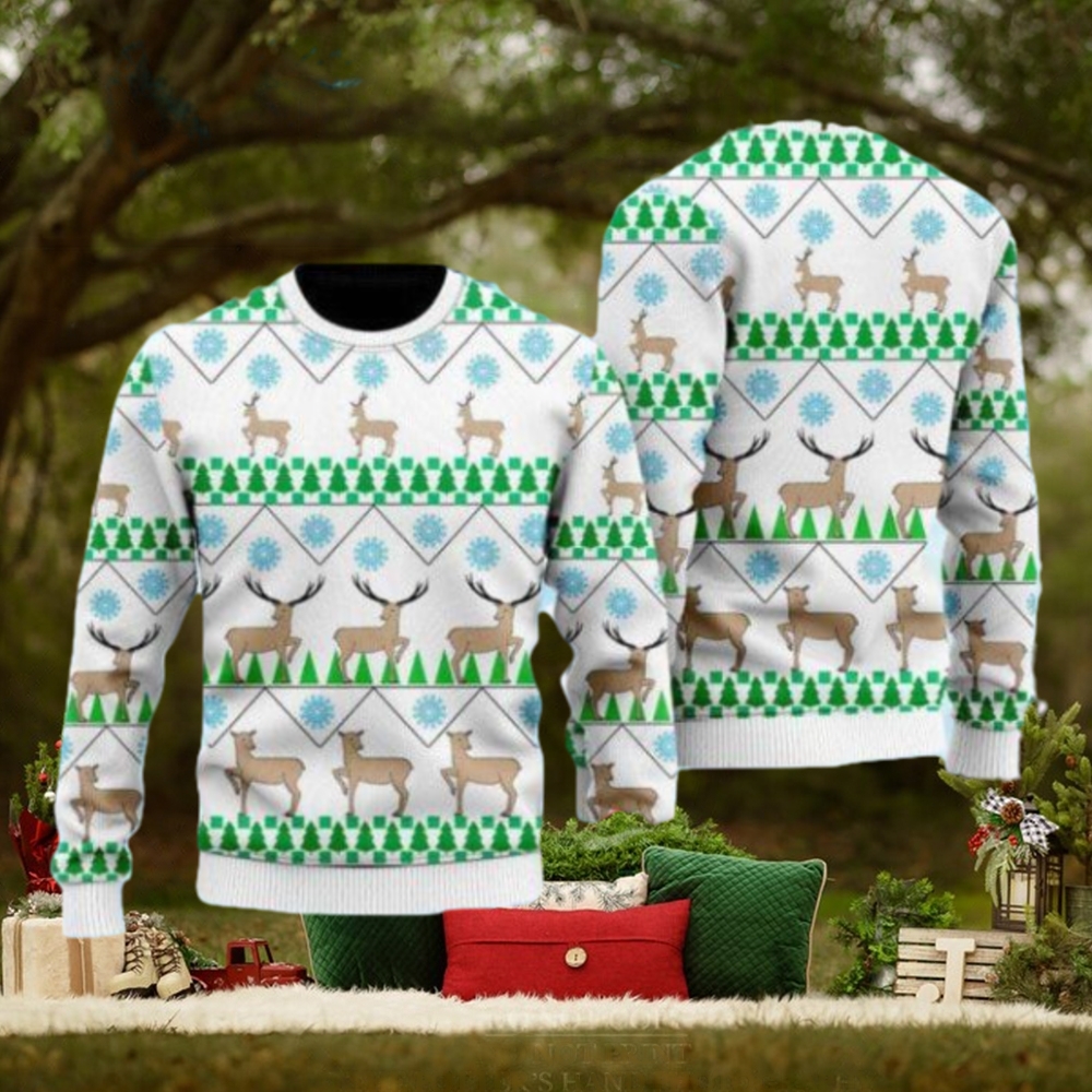 Christmas Deer Tree Ugly Christmas Sweater Gift Knitting Sweater Christmas Deer Tree Ugly Christmas Sweater Gift Knitting Sweater