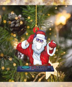 Christmas Dj Party Santa   Shaped Ornament