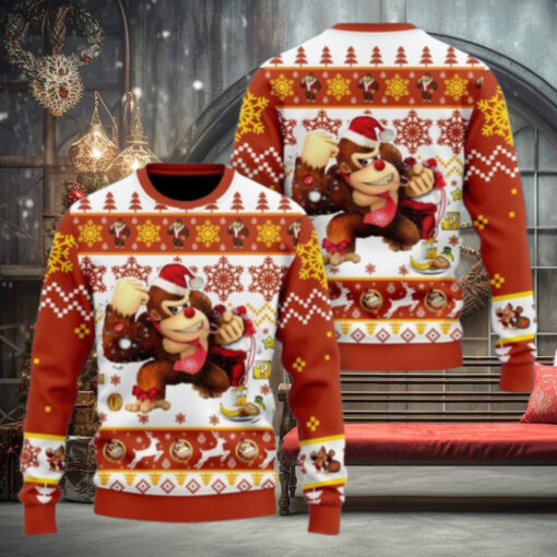 Christmas Donkey Kong Ugly Sweater, Super Mario Xmas Sweater