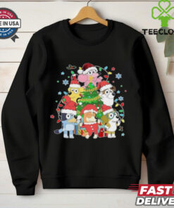 Christmas Family Sweatshirt, Blue Dog Family Tee, Xmas Cartoon Shirt