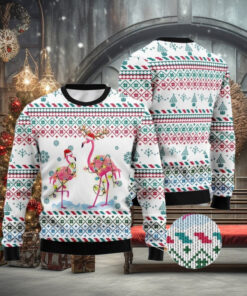Christmas Flamingo Ugly Sweater, Cute Animal Christmas Sweater, Family Ugly Xmas Sweater, Tropical Xmas Woman Sweater, Gift For Her