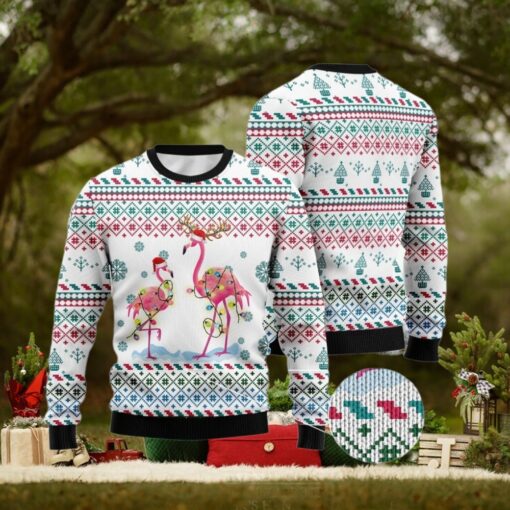 Christmas Flamingo Ugly Sweater, Cute Animal Christmas Sweater, Family Ugly Xmas Sweater, Tropical Xmas Woman Sweater, Gift For Her