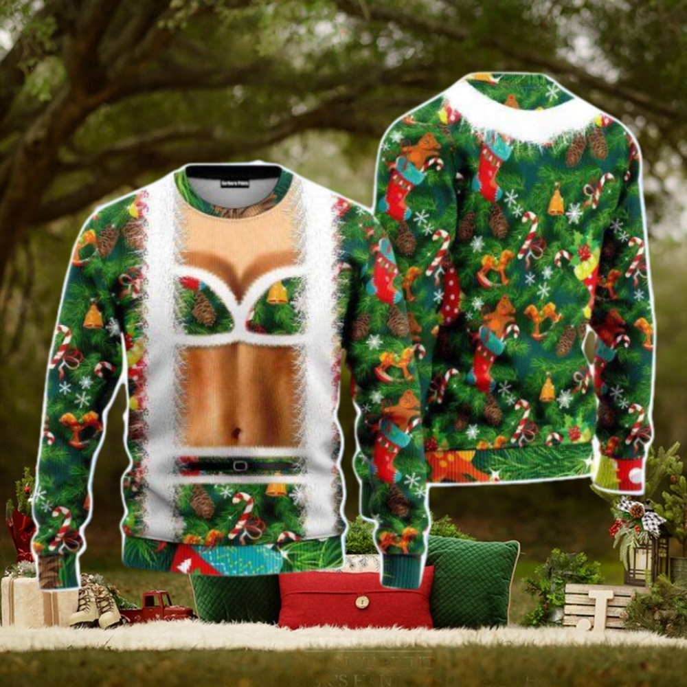 Christmas Funny Faux Bra Suit Christmas Unisex Ugly Sweater Christmas Funny Faux Bra Suit Christmas Unisex Ugly Sweater