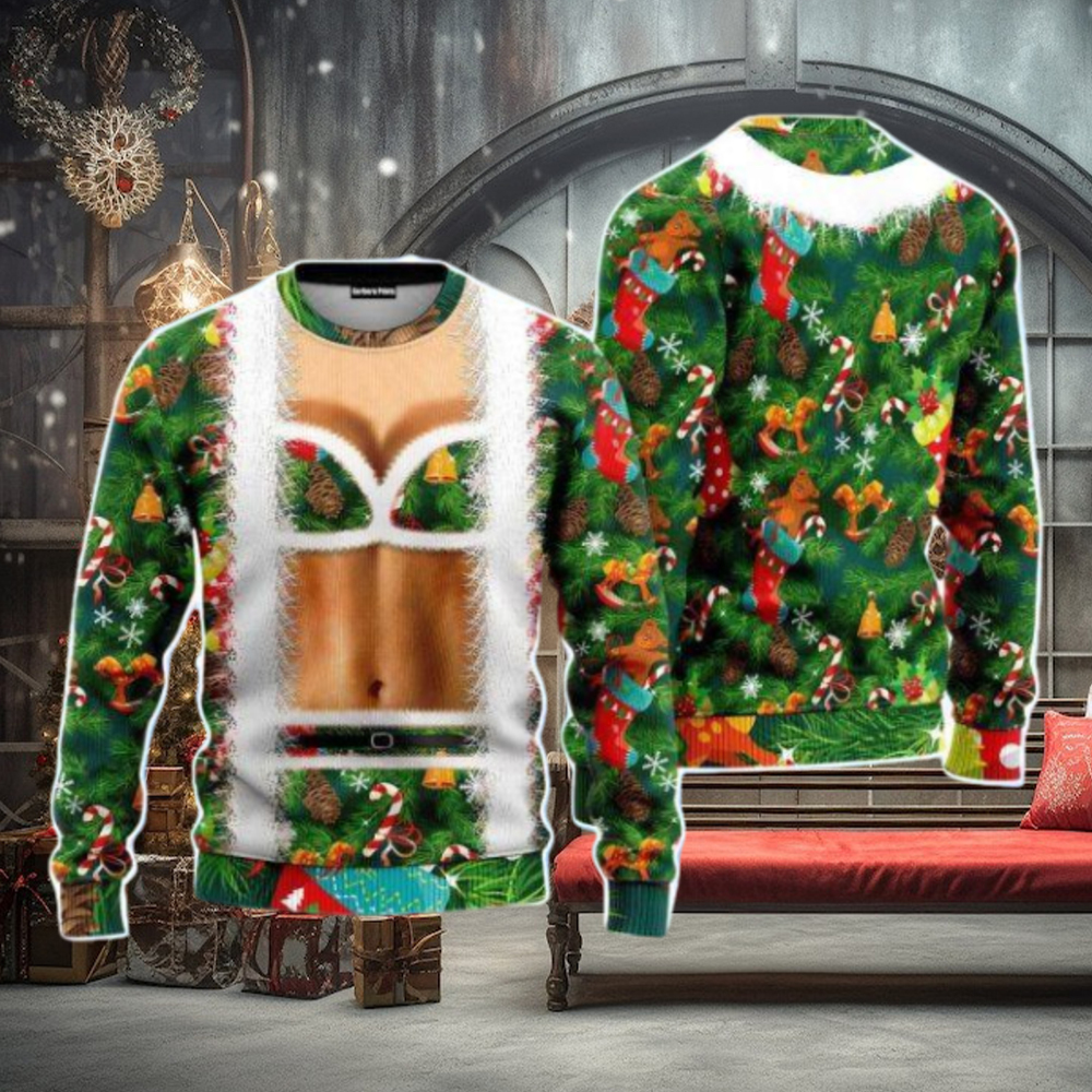 Christmas Funny Faux Bra Suit Christmas Unisex Ugly Sweater Christmas Funny Faux Bra Suit Christmas Unisex Ugly Sweater