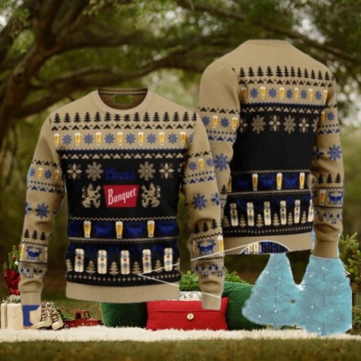 Christmas Geo Pattern Coors Banquet Ugly Christmas Sweater, Gift for Christmas Holiday