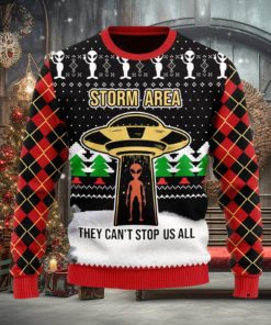 Christmas Gift Alien Storm Area They Can’t Stop Us All Men And Women Ugly Christmas Sweater