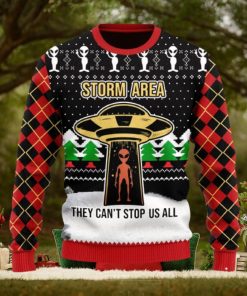 Christmas Gift Alien Storm Area They Can’t Stop Us All Men And Women Ugly Christmas Sweater