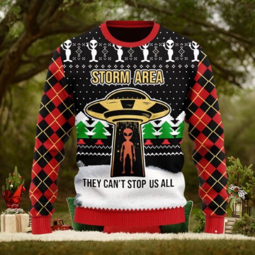 Christmas Gift Alien Storm Area They Can’t Stop Us All Men And Women Ugly Christmas Sweater