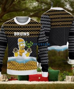 Christmas Gift Boston Bruins Logo Simpson Christmas Ugly Sweater