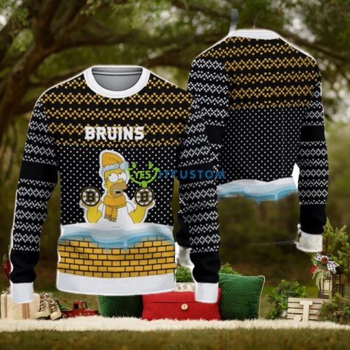 Christmas Gift Boston Bruins Logo Simpson Christmas Ugly Sweater