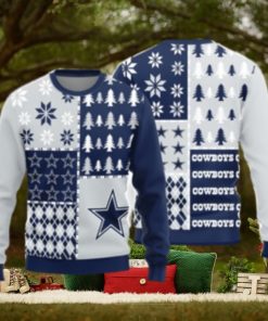 Christmas Gift Dallas Cowboys Logo Christmas Pine Trees Pattern Ugly Christmas Sweater