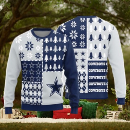 Christmas Gift Dallas Cowboys Logo Christmas Pine Trees Pattern Ugly Christmas Sweater
