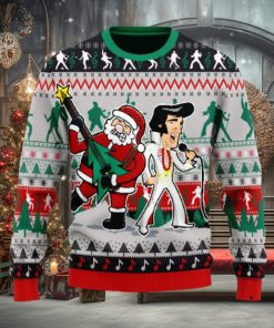 Christmas Gift Elvis Presley With Santa Men And Women Ugly Christmas Sweater