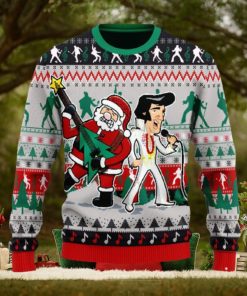 Christmas Gift Elvis Presley With Santa Men And Women Ugly Christmas Sweater