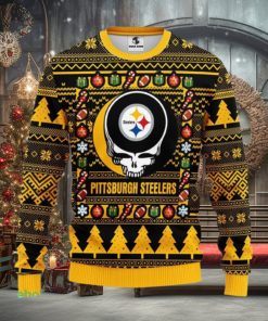 Christmas Gift For NFL Fans Pittsburgh Steelers Grateful Dead Christmas Gift Pattern Ugly Christmas Sweater
