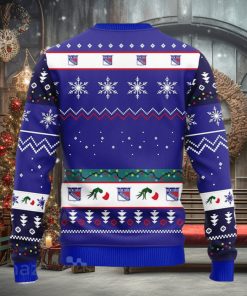Christmas Gift NHL New York Rangers Cute 12 Grinch Face Xmas Day Ugly Christmas Sweater