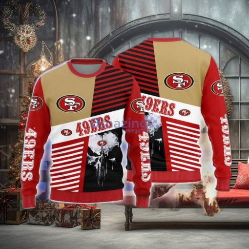 Christmas Gift San Francisco 49ers Skull Pattern 3D Ugly Christmas Sweater For Men And Women