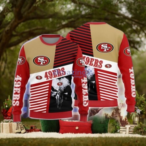Christmas Gift San Francisco 49ers Skull Pattern 3D Ugly Christmas Sweater For Men And Women