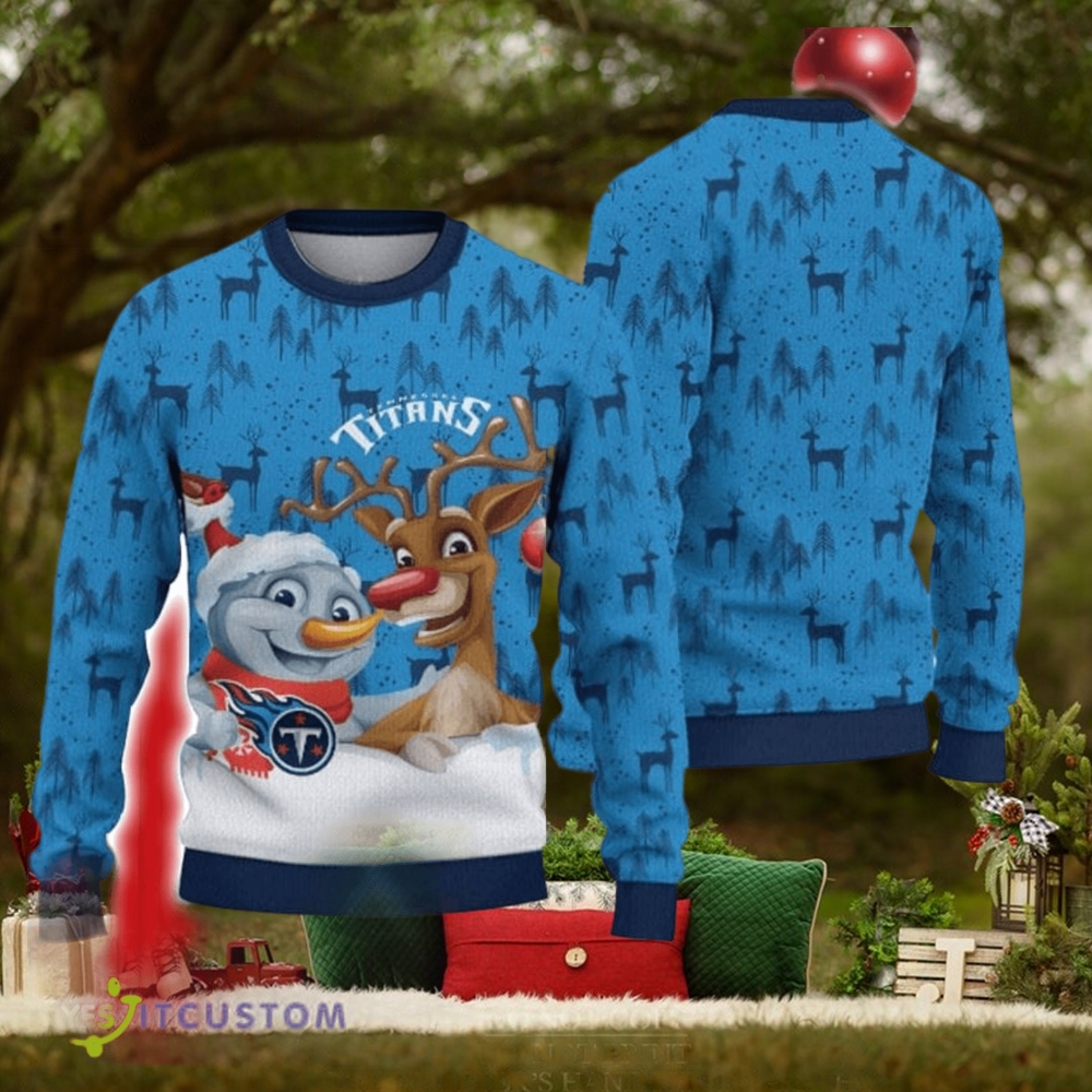 Tennessee Titans NFL American Football Team Logo Cute Winnie The Pooh Bear Ugly  Christmas Sweater