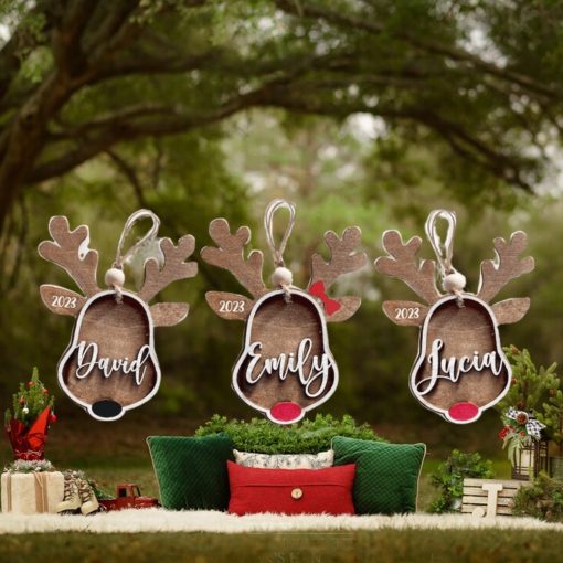 Christmas Gifts For Family, Personalized Reindeer’s Family Ornament