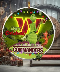 Christmas Gifts Merry Christmas Washington Commanders NFL Funny Grinch Tree Ornament