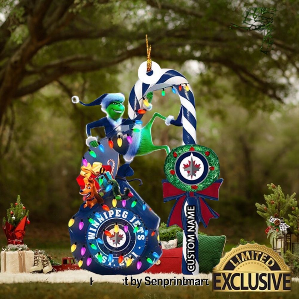 Christmas Gifts Winnipeg Jets NHL Grinch Candy Cane Custom Name Ornament Christmas Gifts Winnipeg Jets NHL Grinch Candy Cane Custom Name Ornament