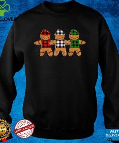Christmas Gingerbread with Buffalo Plaid Print Xmas T Shirt