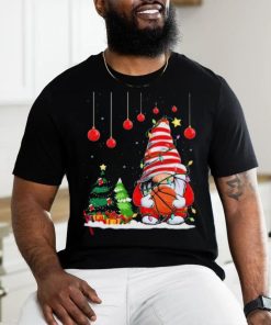 Christmas Gnome Holding A Basketball Ball Pajama Xmas Tree shirt