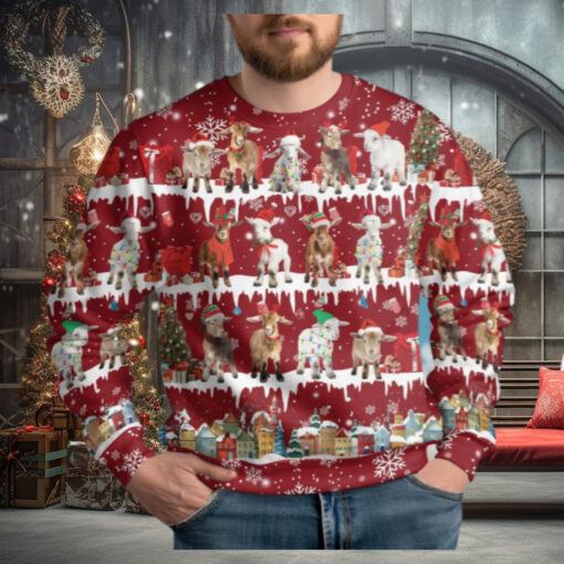 Christmas Goat Ugly Sweater, Goat Holiday Sweater