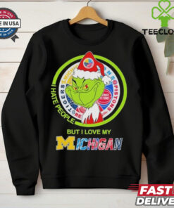 Christmas Grinch X Michigan Sports Teams I Hate People But I Love My Michigan Shirt