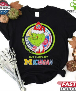 Christmas Grinch X Michigan Sports Teams I Hate People But I Love My Michigan Shirt